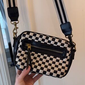 Target Black and Cream Checkered Crossbody Bag